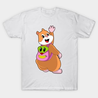 Hamster as Student with Backpack T-Shirt